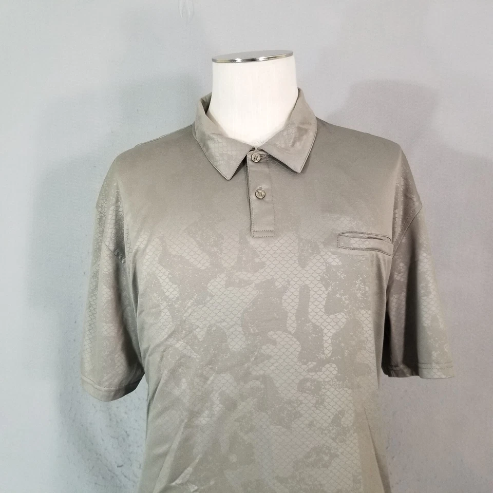 Reel Legends Polo Hombre XL Extra Grande Gris Corte Seco Ventilado Pesca Exterior Foto 2 de 4