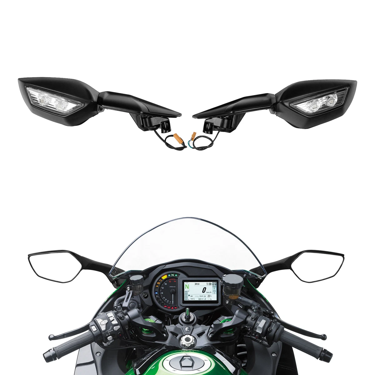 Motorcycle & Scooter Mirror Assemblies for Kawasaki Ninja H2 for