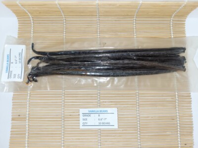 Vanilla Beans Planifolia from Papua New Guinea - Grade B - 10 Beans (6.6-7 )