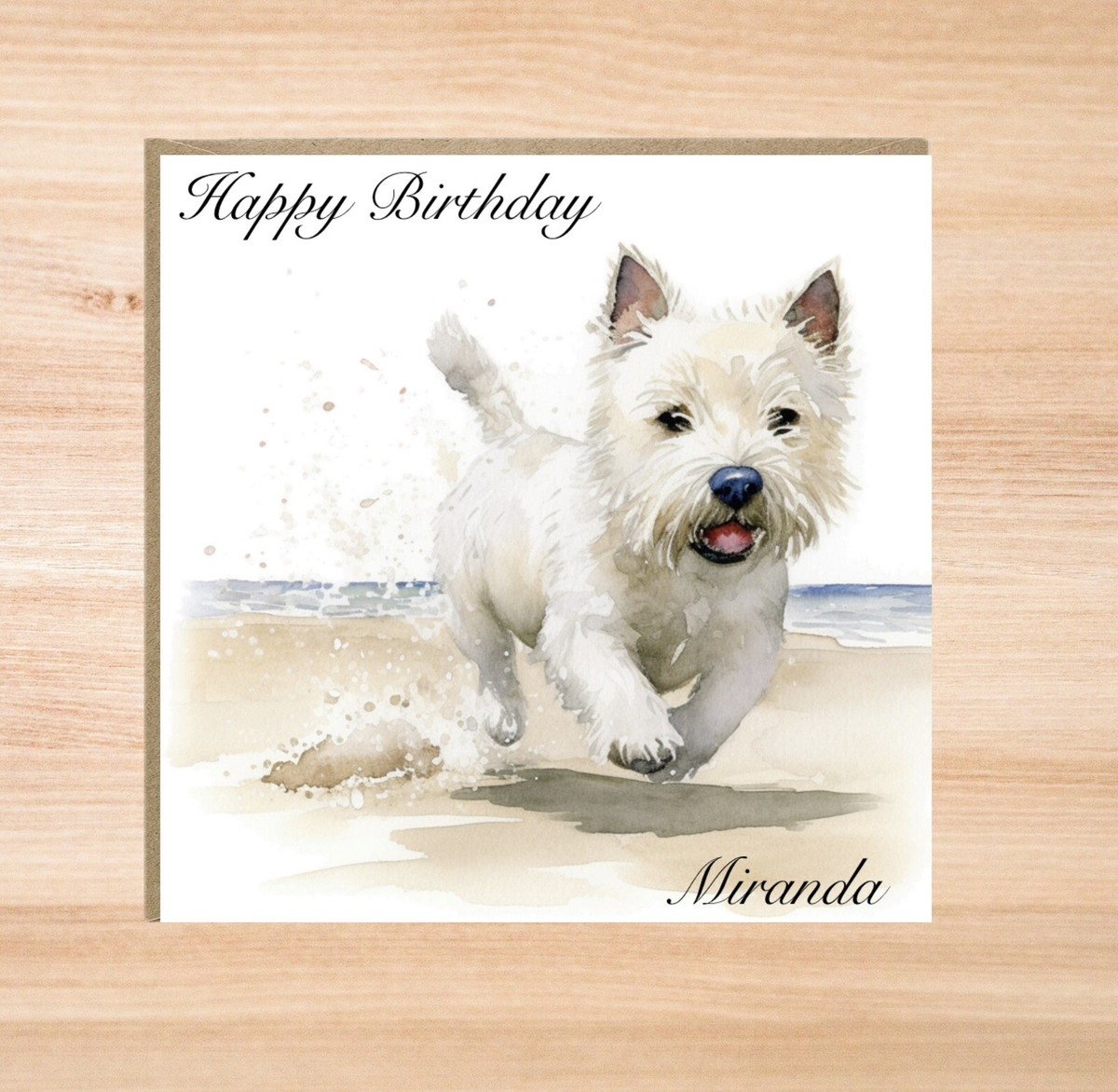 Westie Dog Birthday Card Personalised Birthday Card