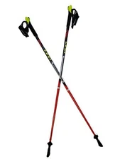 LEKI Nordic Walking Speed Pacer Vario Ultra Lightweight Carbon Poles Red 115cm