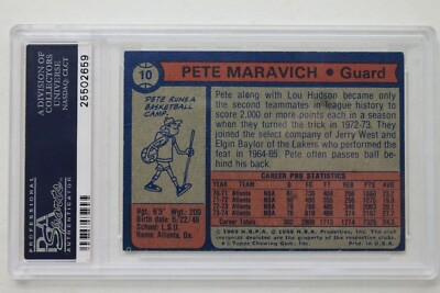 Pete Maravich (d.88) Autographed 1974 Topps #10 Signed Card RARE