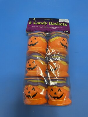 Vintage Fun World Scarecrow Candy Buckets Pack Of 6 Still In Package