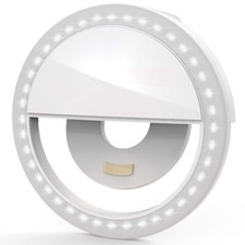 Rechargeable Selfie Ring Light with 3 Brightness Modes, Charging Cable Included
