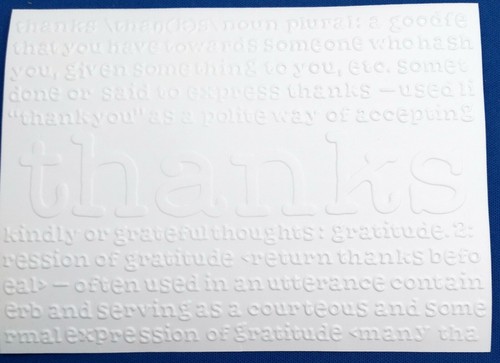 10 THANKS DEFINED White Embossed A2 Card Fronts Recollections Cardstock Paper - Picture 2 of 6