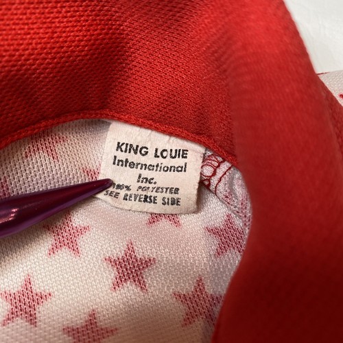 Vintage King Louie Coca~Cola Coke Large 70s Knit Bowling Shirt Dagger Collar USA - Picture 5 of 9