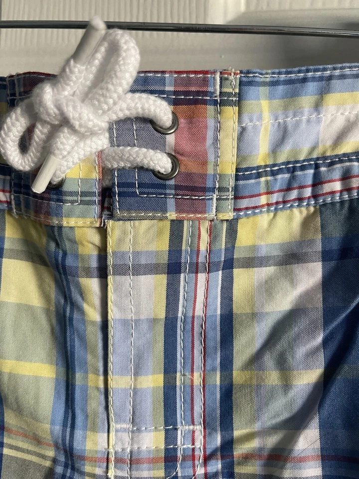 Ralph Lauren Bañador Pantalones Cortos Niños Jóvenes POLO Azul Forrado a Cuadros Talla 7 Foto 2 de 4