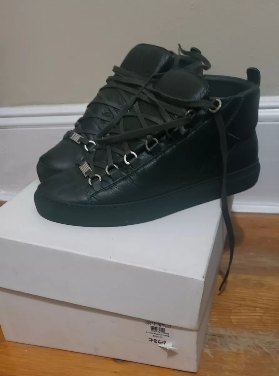 Mens Paris High Top Sneaker in Black Balenciaga US #2 Mens Paris High Top Sneaker in Black Balenciaga US