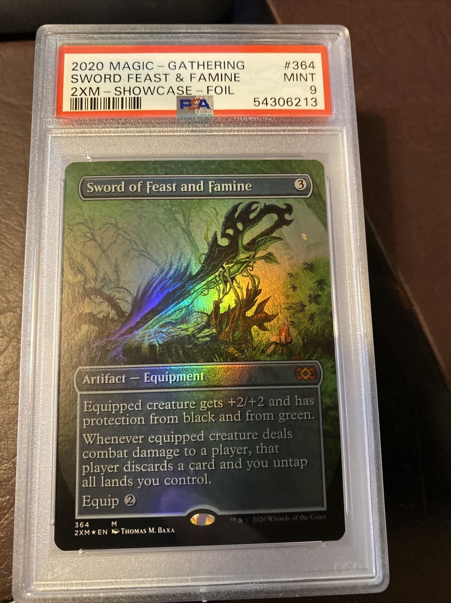 PSA 9 Mint FOIL Borderless Sword of Feast and Famine*** MTG