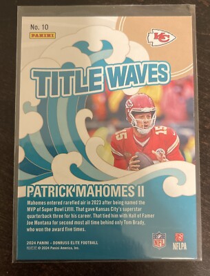 2024 Panini Donruss Elite Patrick Mahomes #10 Title Waves PINK