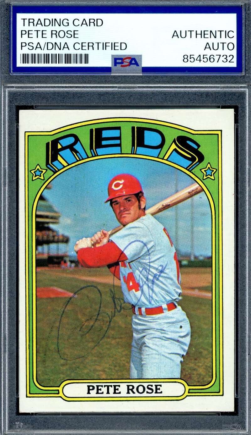 Pete Rose PSA DNA Vintage Signed 1972 Topps High Number Autograph
