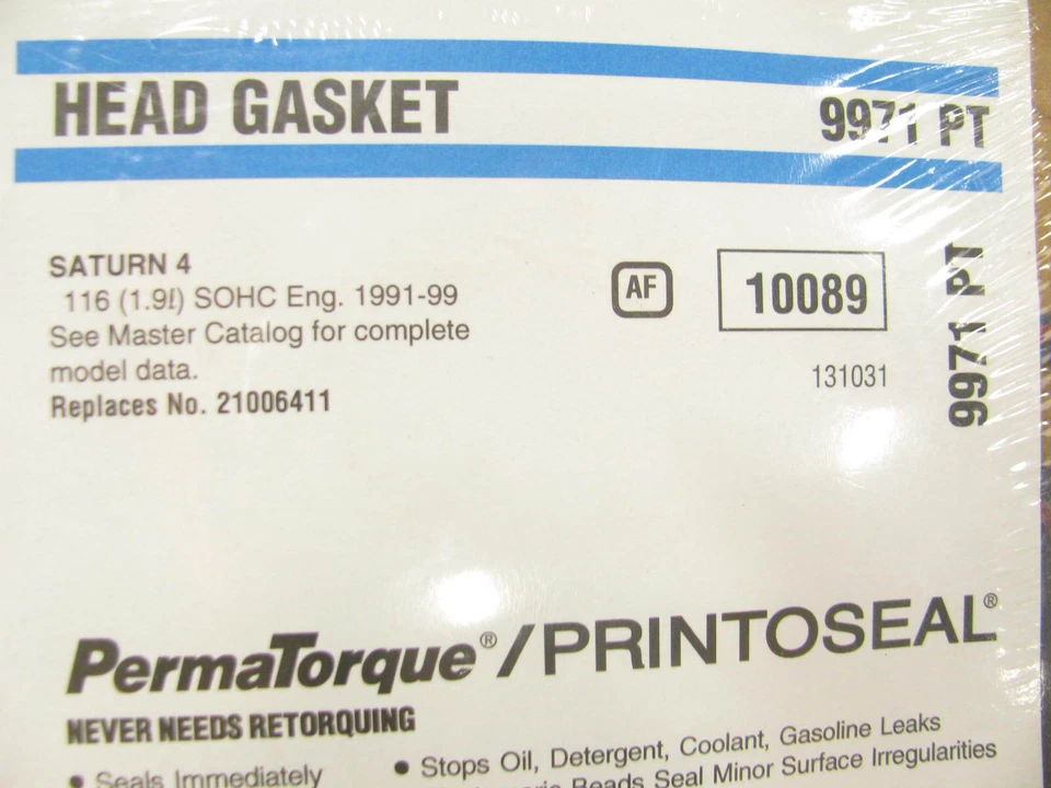 Junta de culata de motor Fel-Pro 9971PT - 91-99 SATURN SL1 SC1 SW1 1,9 L SOHC Foto 2 de 2