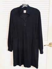 Cabi Cuddle Dress Black Burgundy Blend Zip Size Small Women 4215 EUC