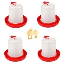 4PACK Plastic Poultry Drinker Chick Waterer Kit 1.5 L Waterer Hanging Poultry...