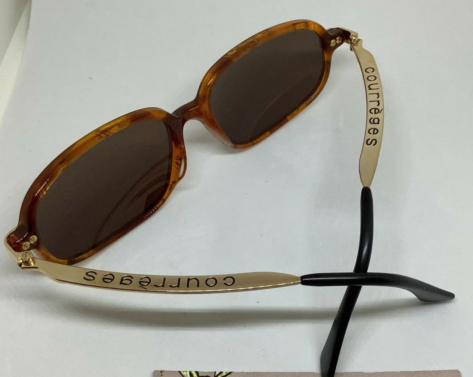 VERY RARE VINTAGE COURREGES SUNGLASS GOLD/CARMEL/HONEY 9650 A.745 UNIQUE - Image 3 of 4