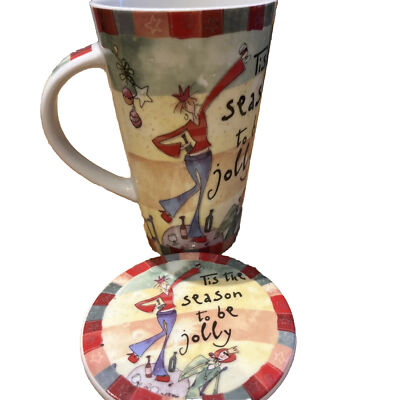 Johnson Brothers Born To Shop Tis the season to be jolly Weihnachten Tasse Untersetzer