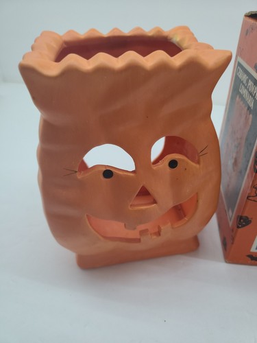 Ceramic Pumpkin Luminaria Tea Light Candle Halloween Lantern - used - Picture 2 of 5