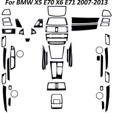 70Pcs Glossy Piano Black Kits Full Interior Trim For BMW X5 E70 X6 E71 2007-2013