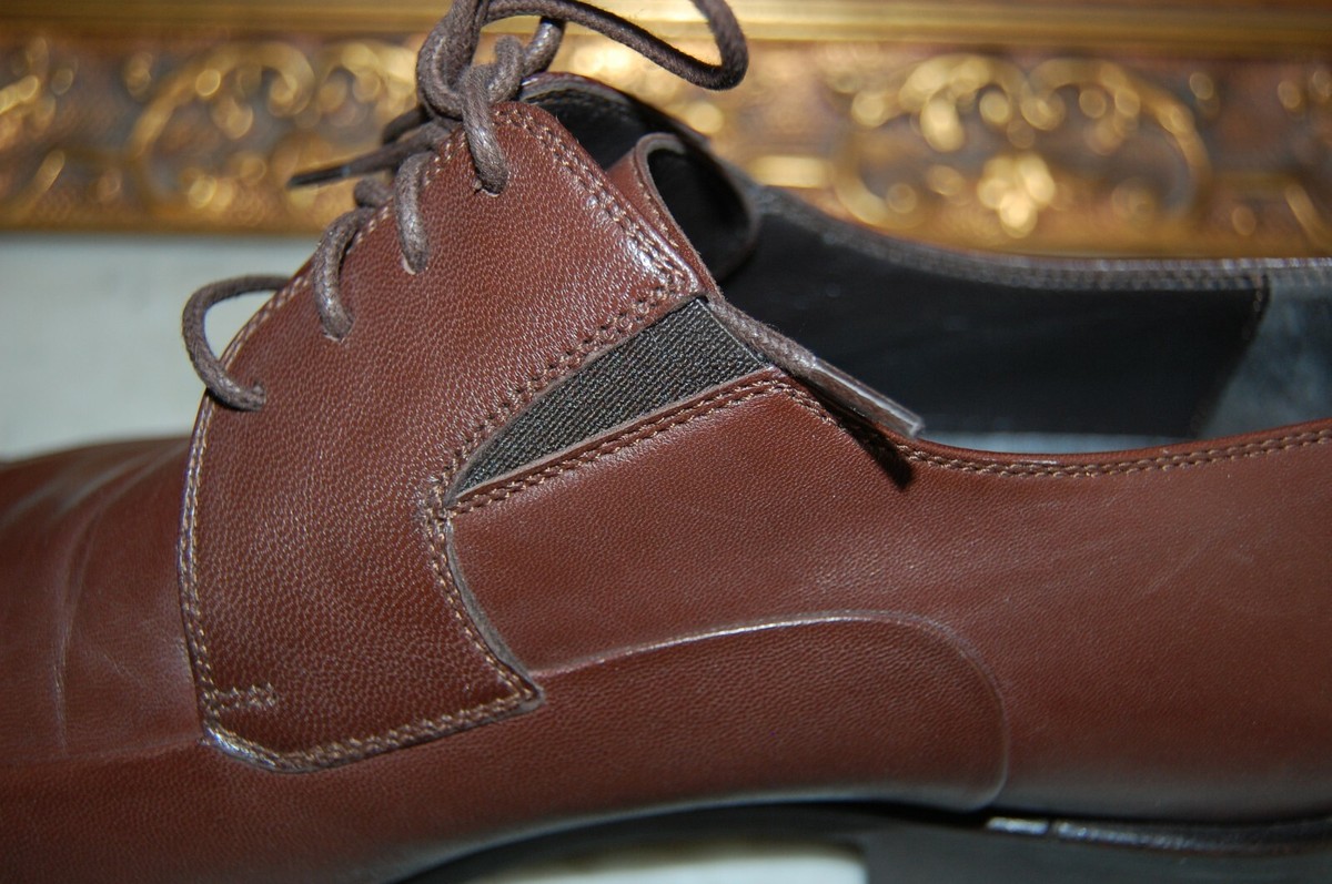 BRUNO MAGLI ITALY BROWN LEATHER RAMMOLA SQUARE TOE OXFORD  display picture 3