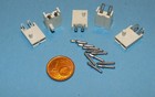 5 Stück 2-polige Stecker mit Oese, für Platinen, RFT NOS