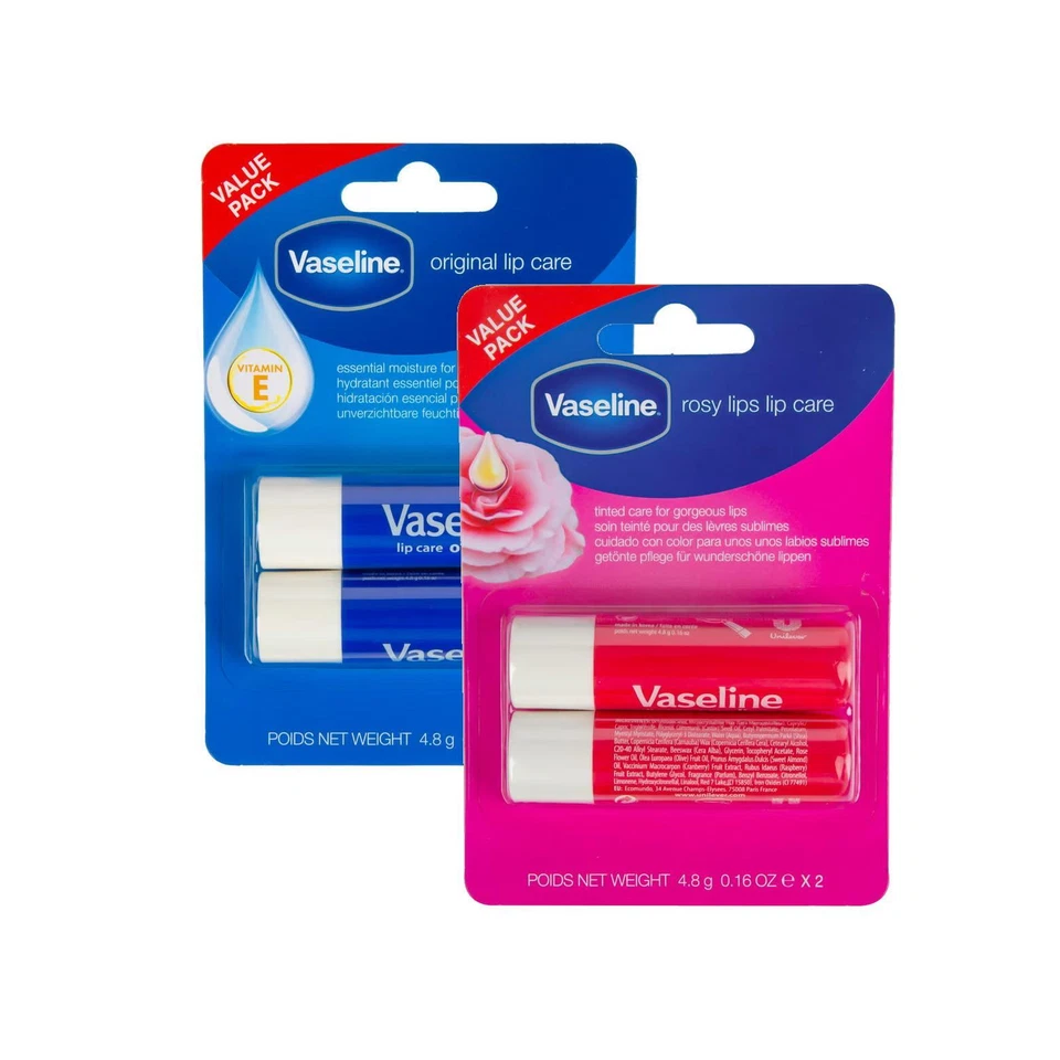 Vaseline Lip Care Moisturising Lip Balm Sticks - 2 Pack (various)