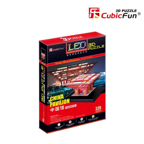 Puzzle 3D PABELLÓN DE CHINA LUCES LED CubicFun Rompecabezas 126 Piezas. j311 - Imagen 4 de 4