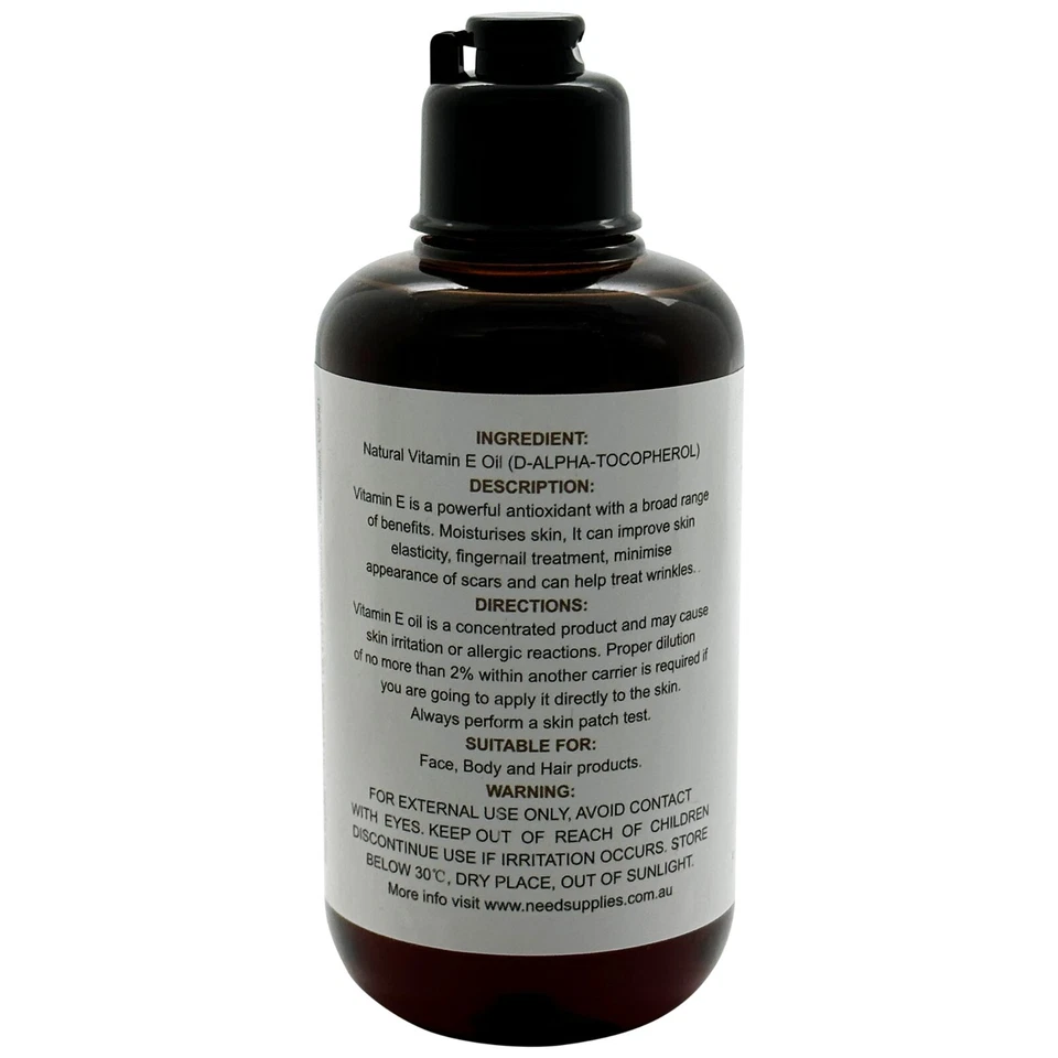 Natural Vitamin E Oil 100% Pure - (87% D-Alpha Tocopherol) Very thick Oil 100ml+ - image 4 of 4