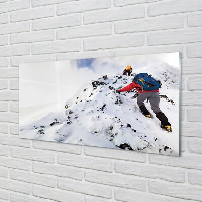 Tulup Glasbilder 140x70 Wandkunst Bergsteigen