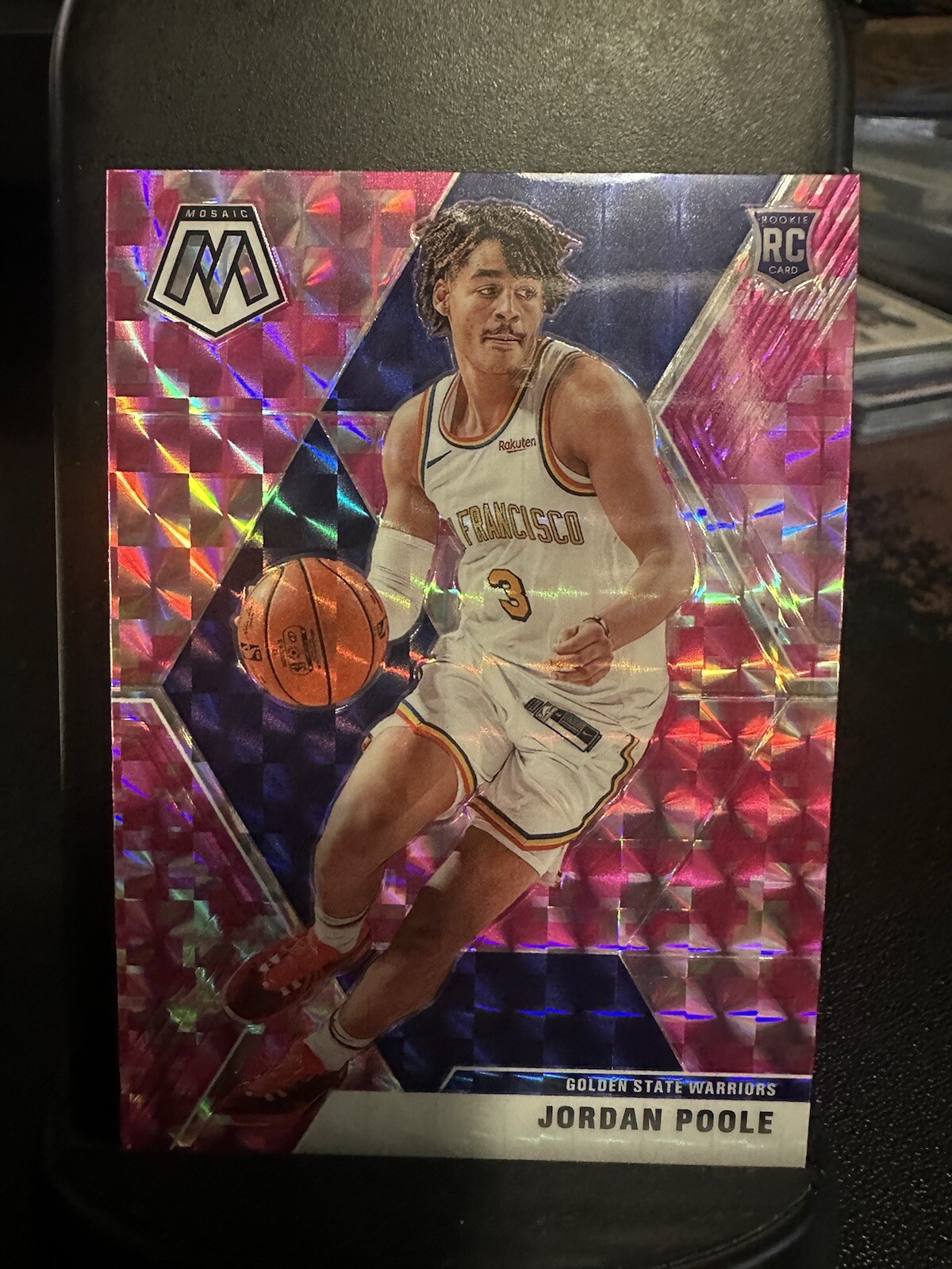 2019-20 Panini Mosaic - Rookies Pink Camo Prizm #228 Jordan Poole (RC)