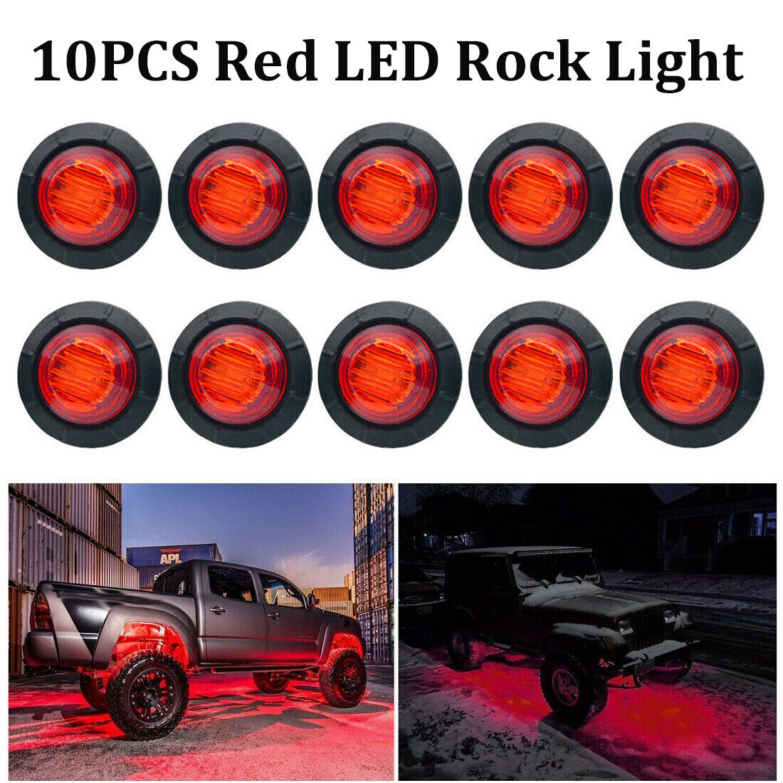 10x 3 4 LED Rock Lights Truck Underbody JEEP Off-Road Trail lowest price security For