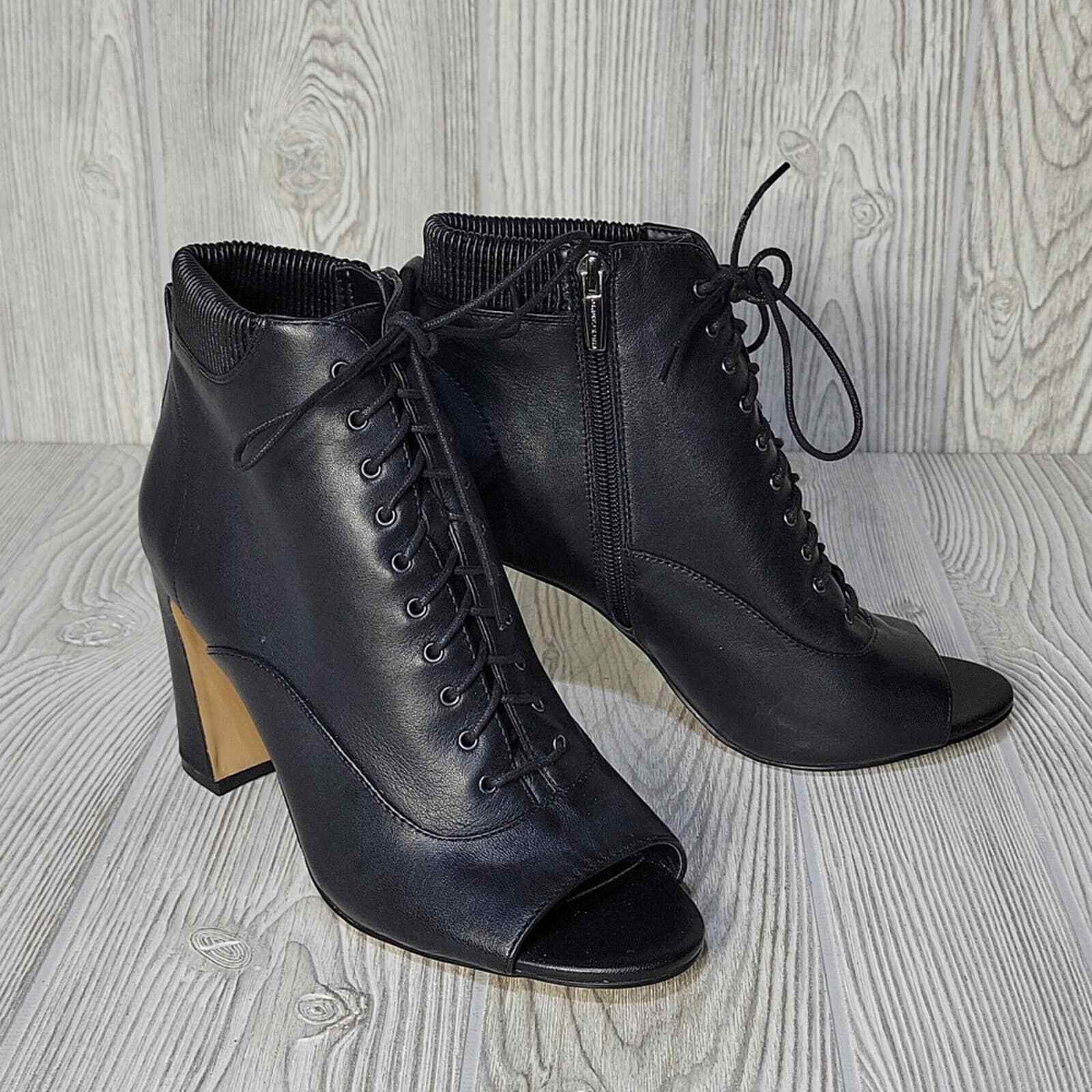 Vince Camuto Cleia Black Lace Up Peep 