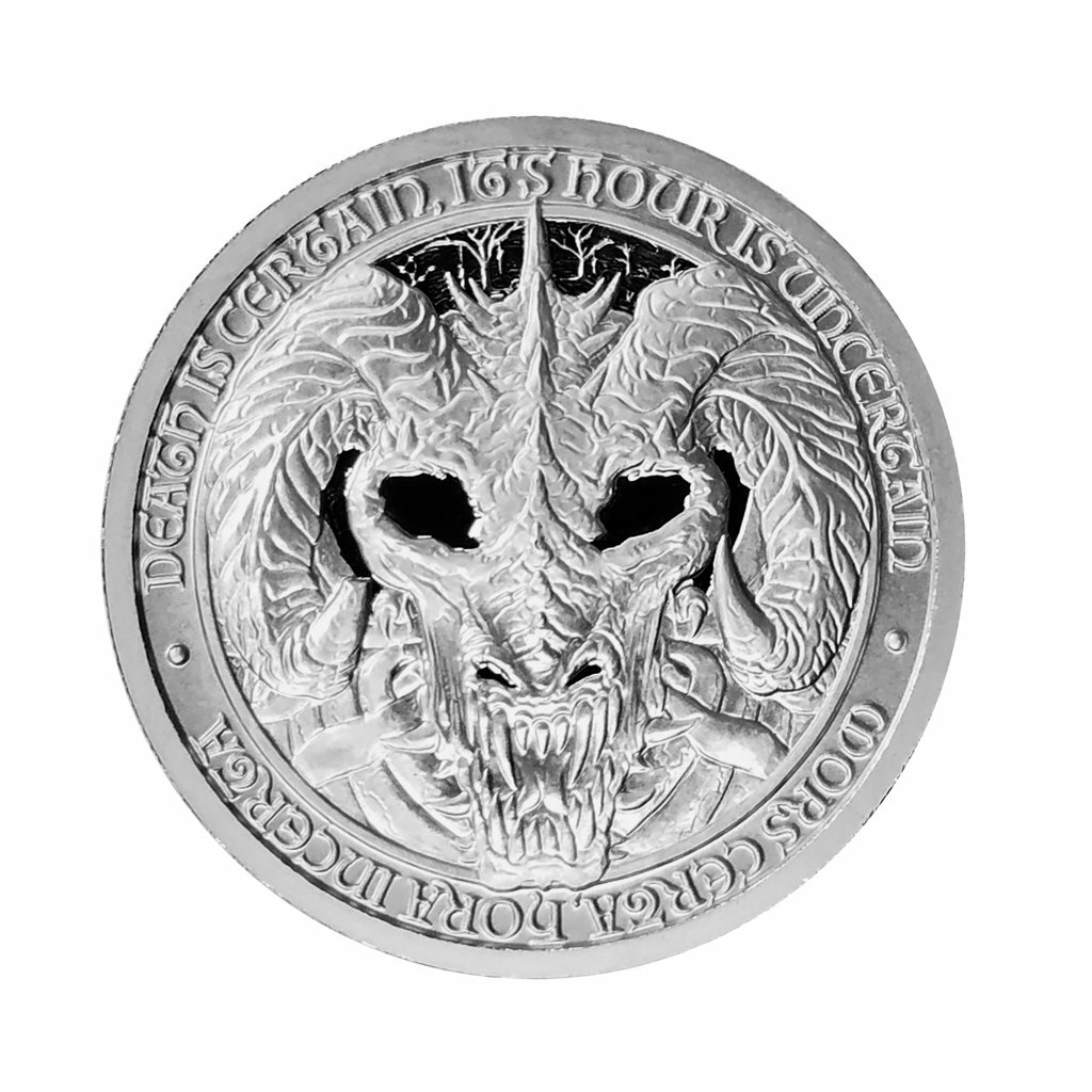 2 OZ THE DESTINY COIN 5 THE DRAGON OF DEATH - Mors Draco - .999