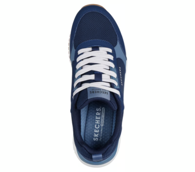 Navy Skechers Shoes Men's lace up Airbag Mesh Memory Foam Casual