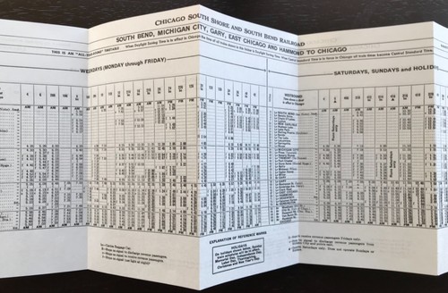 10/1966 Chicago South Shore Line South Bend Railroad Passenger Train Time Tables - Picture 7 of 8