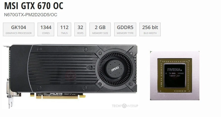 MSI GTX 670 OC 2GB GDDR5 Graphics Card✅2x DP HDMI DVI - Image 2 of 4