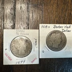 1899 + 1908S D Barber Half Dollar Silver Type Coin Fifty Cent Circulated 50 Cent