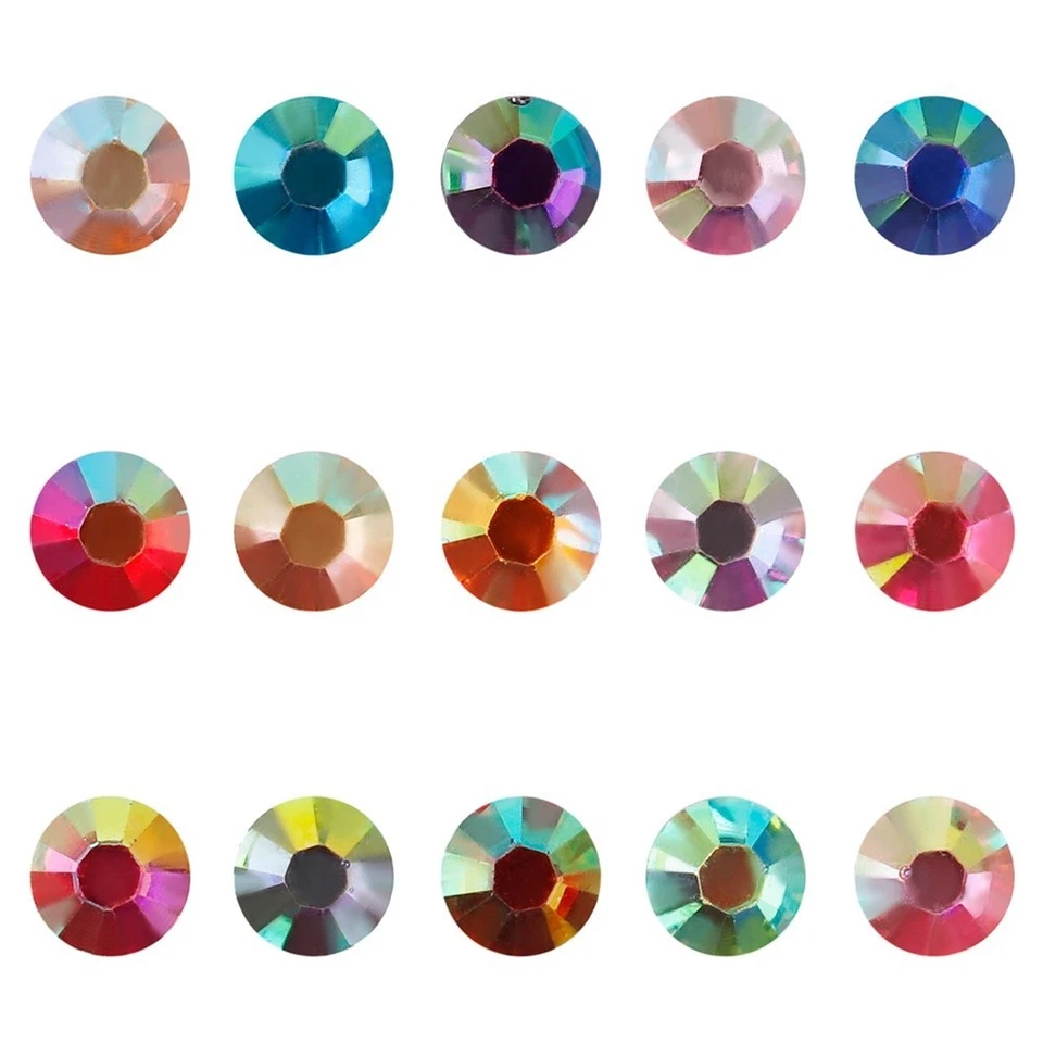 Flatbacks No-Hotfix Estrás Cristal Ab Jalea Resina Simple Plástico Joyería ON Foto 3 de 4