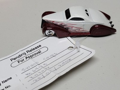 Hot Wheels 2008 SWOOP COUPE FEP Test Sample Proto With White Card Spun