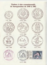 journée du timbre Sarreguemines 1982 timbres a date commémoratifs de 1949 a 1982