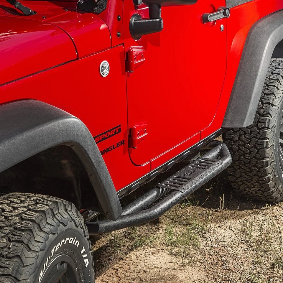 For Jeep Wrangler JK 18 Rugged Ridge 11504.24 RRC Black Side Armor Guard Plates Foto 4 de 4