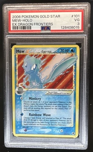 2006 Pokemon Gold Star EX Dragon Frontiers Mew Holo #101/101 PSA 3