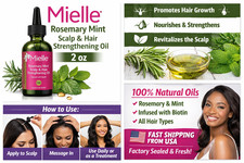 Mielle Rosemary Mint Hair Oil 2 oz Scalp & Hair Strengthening Growth Treatment