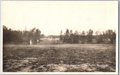 Antique RPPC Real Photo Postcard ~ Golf Course, Pine Falls, Manitoba, Canada