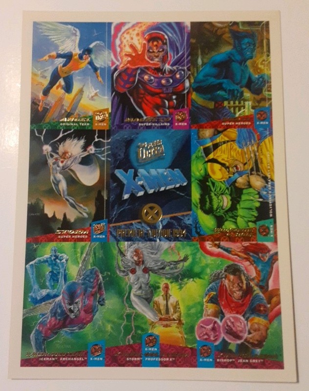 X-Men-1994 Fleer Ultra RARE PROMO TRADING CARD SHEET -Hard to Find Mint Marvel