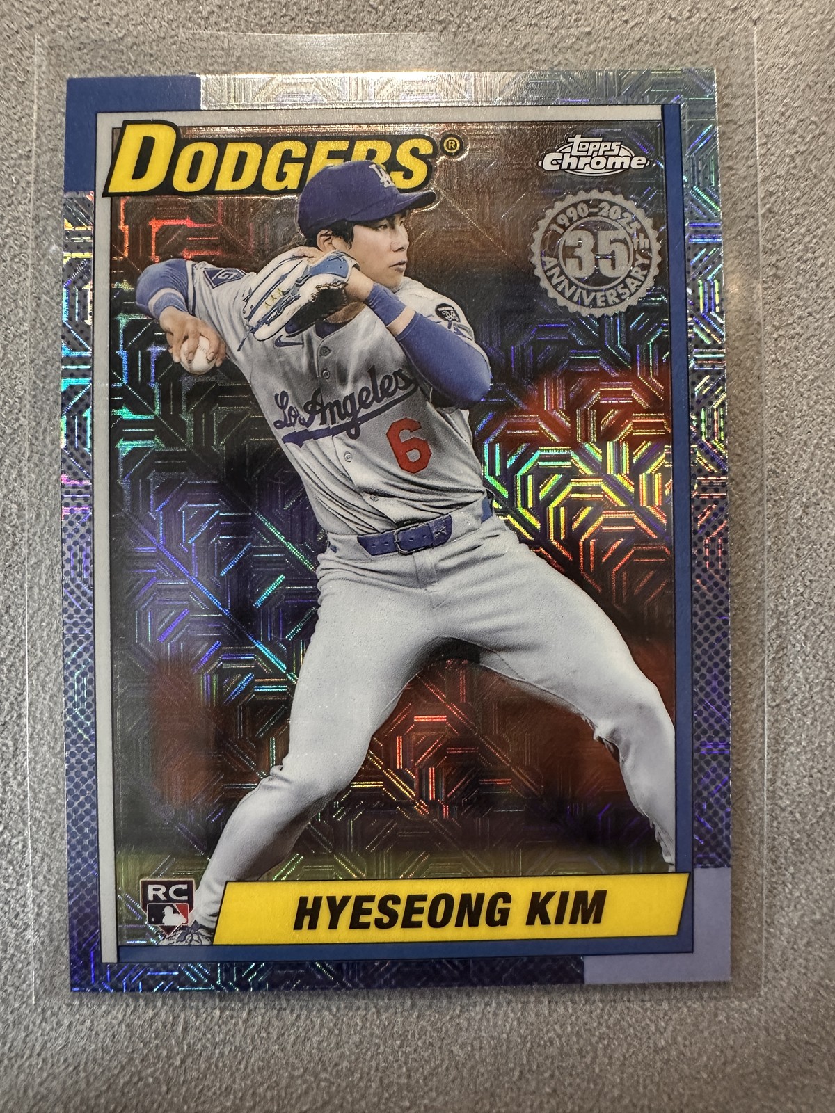 Hyeseong Kim 2025 Topps Update #U90C-66 Dodgers 1990 Chrome Silver Pack Rookie