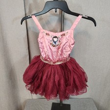 Disney Parks Belle Pink Red 4T Princess Strappy Tulle Dress Cosplay Costume