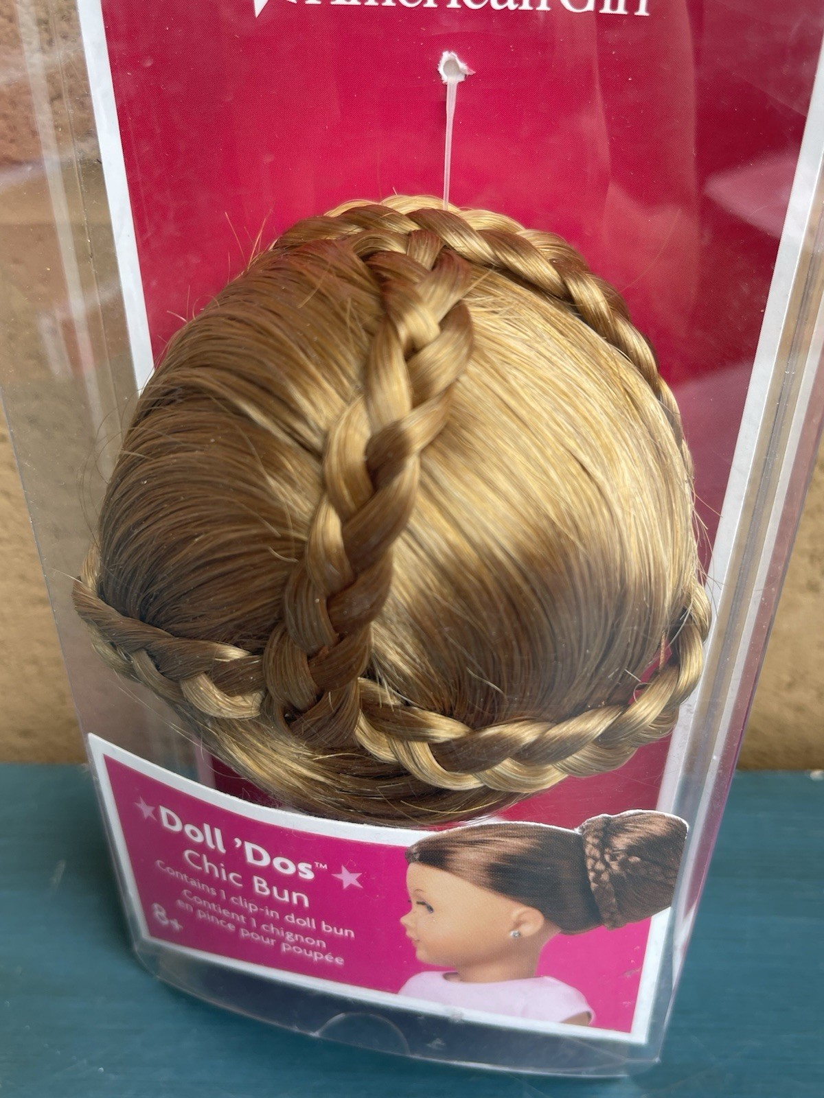 NEW AMERICAN GIRL MY AG  DOLL DOs CLIP CHIC BUN W Braid RED RETIRED Hair Piece
