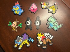 Pok mon Gen 2 Perler Bead Fuse Pixel Art Lot Of 9 Handmade Custom Art Decor Gift