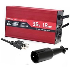 Club Car Battery Charger, 18 AMP 36 Volt Golf Cart Charger with 3-Pin Round