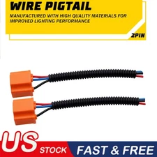 9003 H4 Female Ceramic S Two Extension Wire Pigtail Harness Head Light Bulb Plug